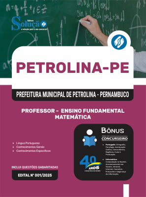 Apostila Prefeitura de Petrolina - PE 2025 - Professor de Anos Finais do Ensino Fundamental – Matemática - Imagem 3